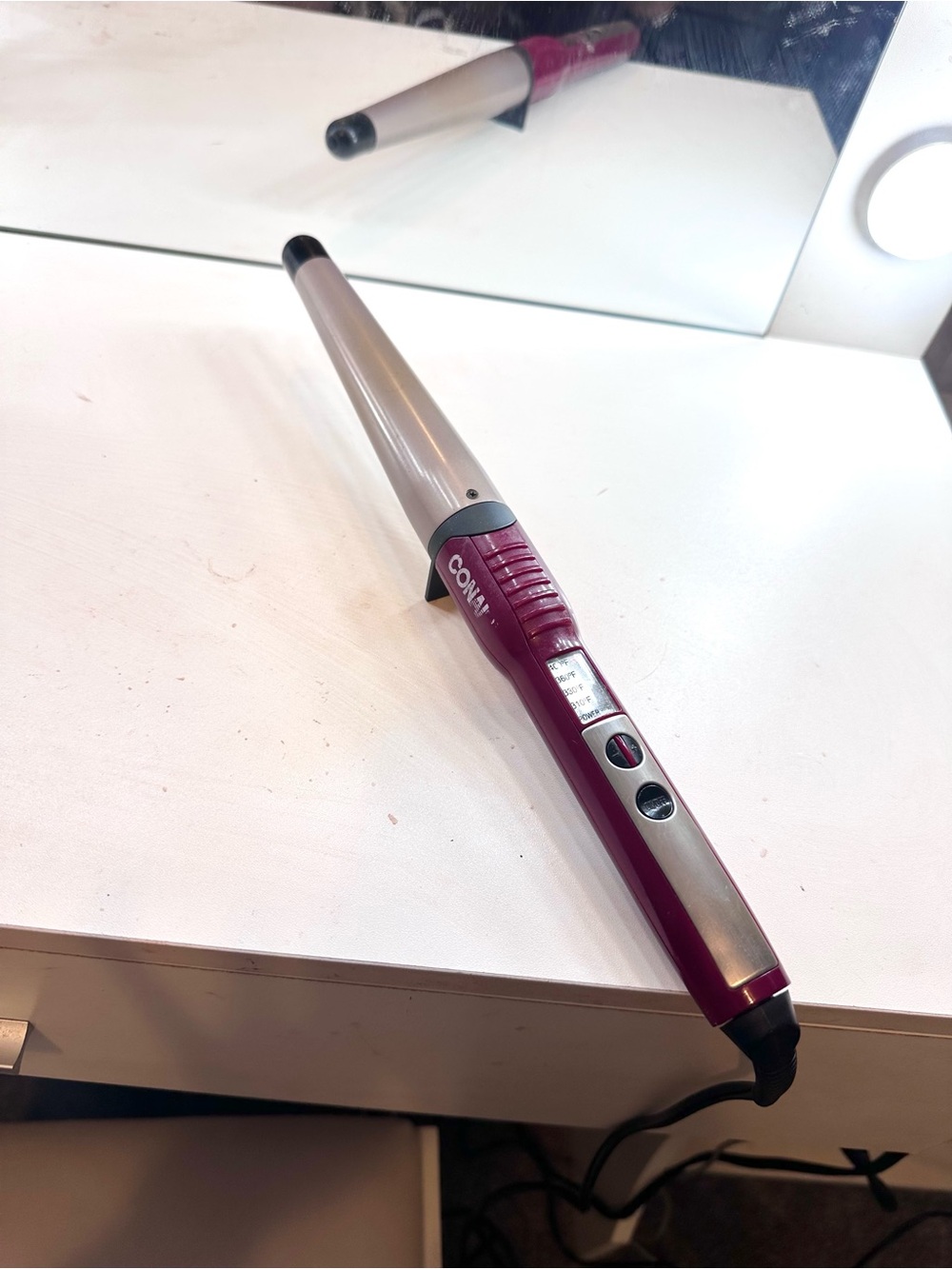 Conair 1" Tourmaline Curling Wand - Pink/Silver